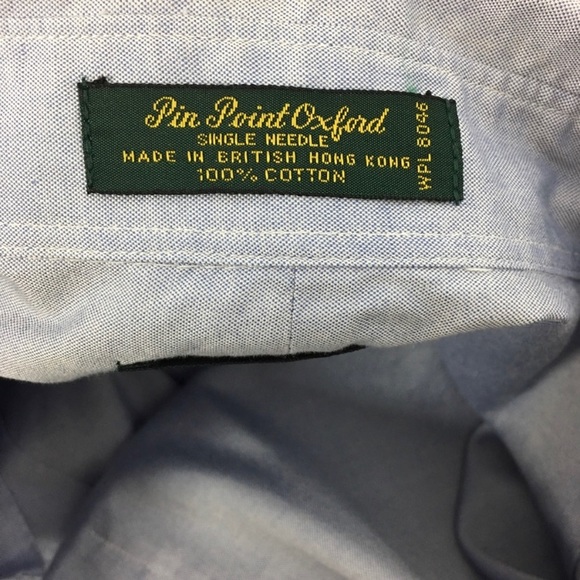 Club Room Mens Size 16.5/33 Pin Point Oxford Long Sleeve Button Down Dress Shirt - Picture 6 of 7